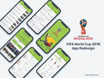 2018 年国际足联世界杯应用程序重新设计概念(Fifa WorldCup 2018 App Redesign Concept)