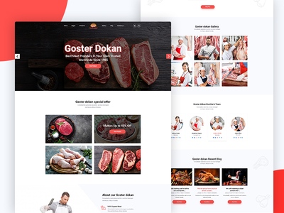 Goster Dokan - 肉店网页模板。(Goster Dokan - Meat Shop Web Template.)