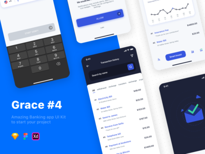 Grace - 银行应用程序 UI 工具包 - #4(Grace - Banking App UI Kit - #4)