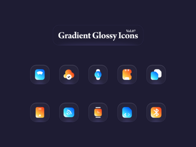 渐变光泽图标 Vol.07(Gradient Glossy Icons Vol.07)