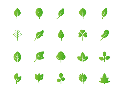 渐变实心叶图标(Gradient solid leaf icon)