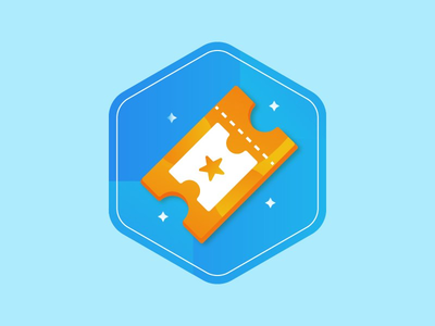 渐变票图标(Gradient Ticket icon)
