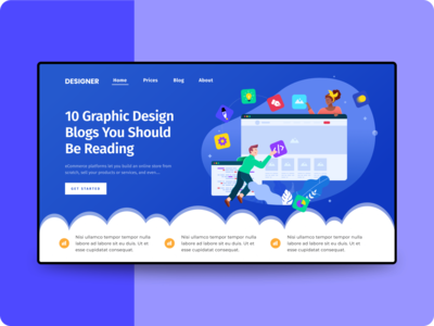 平面设计博客登陆页面(Graphic Design Blogs Landing Page)