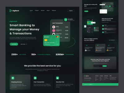 金融银行应用登陆页面(Finance Banking App Landing Page)