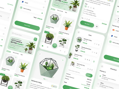 在线植物商店应用程序设计理念(Online Plants Shop App Design Concept)