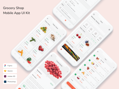 杂货店移动应用程序 UI 套件(Grocery Shop Mobile App UI Kit)