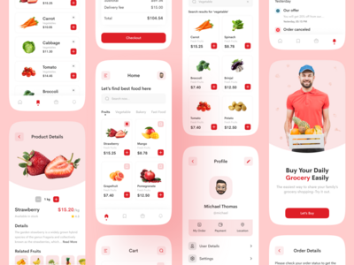 杂货店应用程序 - iOS UI 套件(Grocery Shop App - iOS UI Kit)