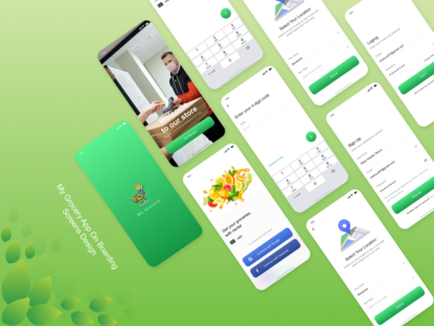 登机屏幕设计上的杂货应用程序(Grocery App On Boarding Screens Design)