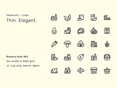 杂货店图标集-Linea(Grocery Icon Set - Linea)