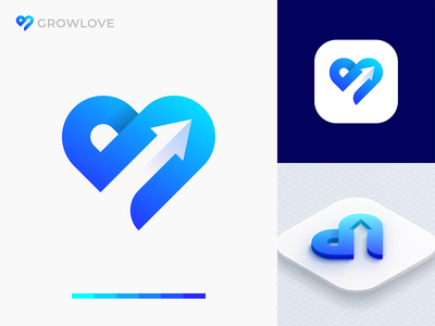 成长爱标志设计模板(Grow Love Logo Design Template)