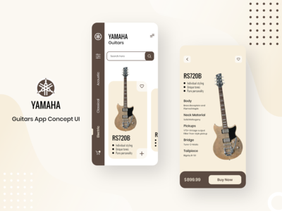 雅马哈吉他应用程序概念 ui(Yamaha guitar app concept ui)