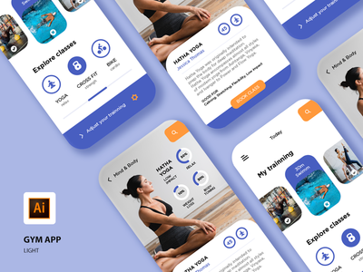 健身房 - 应用程序 UI 套件(Gym - Apps UI Kit)