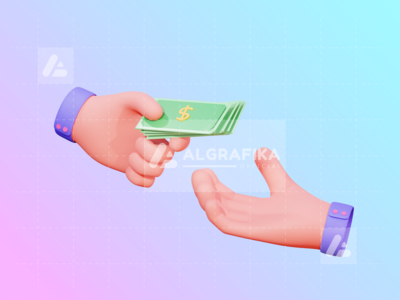 3d 手势金融插图(3D Hand Gesture Finance Illustration)