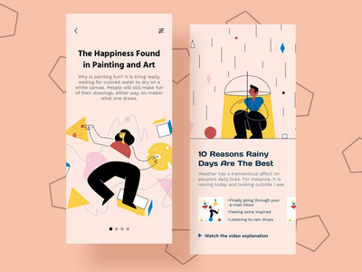 幸福移动界面插图(Happiness Mobile Interface Illustrations)