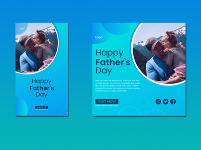 父亲节快乐 Instagram 帖子和故事模板(Happy Fathers Day Instagram Post and Story Template)