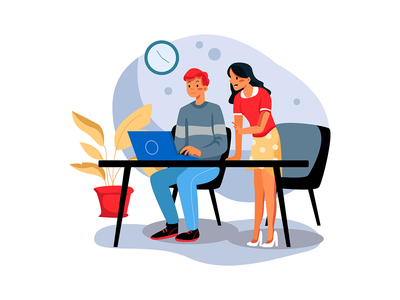 商务人士一起工作，互相帮助(Business people working together and helping each other)