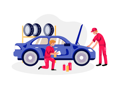 汽车服务图(Auto Service Illustration)