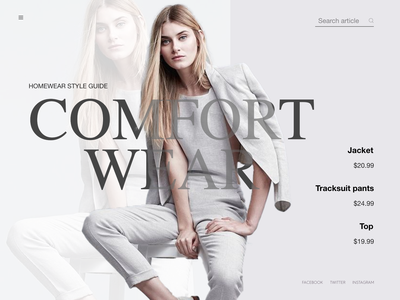 网站标题舒适服(Website Header Comfort Wear)