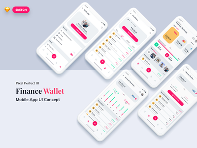Finance Wallet 移动应用 Ui Kit 轻量版 (SKETCH)(Finance Wallet Mobile App Ui Kit Light Version (SKETCH))
