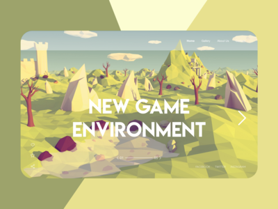 网站标题 Lowpoly 游戏(Website Header Lowpoly Game)