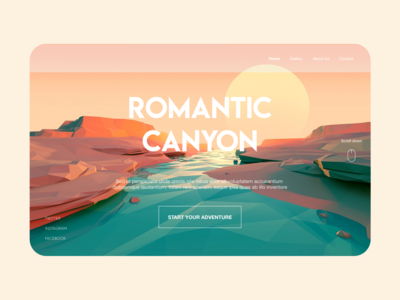 网站标题浪漫峡谷(Website Header Romantic Canyon)