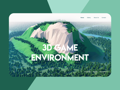 网站标题 3D 游戏环境(Website Header 3D Game Environment)