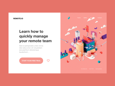 网站标题远程团队(Website Header Remote Team)