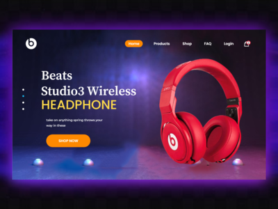 耳机头探索 - Beats Wireless Headphones Lading page(Headphones Header Exploration - Beats Wireless Headphones Lading page)