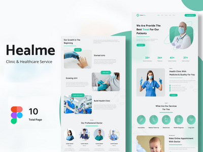 Healme - 诊所和医疗保健服务 Figma Design(Healme - Clinic & Healthcare Service Figma Design)