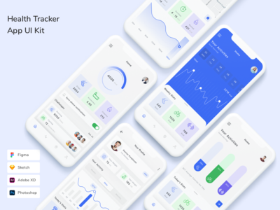 健康追踪器应用程序 UI 套件(Health Tracker App UI Kit)