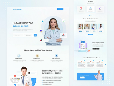 医疗保健 - 医生预约网站 UI 设计⚕️(Healthcare - Doctor Appointment Website UI Design ⚕️)