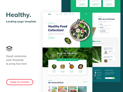 健康食品登陆页面模板(Healthy food landing page template)