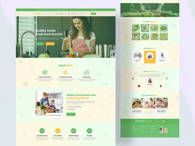 健康食品餐厅登陆页面设计(Healthy Food Resturant Landing Page Design)