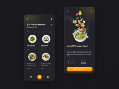 健康和新鲜食品应用程序设计。(Healthy & Fresh Food App Design.)