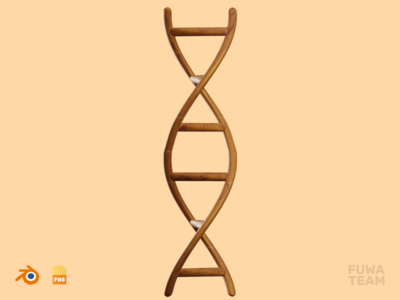 Helix - 3D 木制抽象形状（正面）(Helix - 3D Wooden Abstract Shape (front))