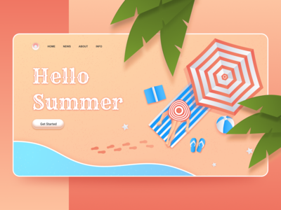 你好夏天登陆页面(Hello Summer Landing Page)