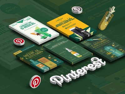 大麻大麻油产品广场 Pinterest PSD 模板(Cannabis Hemp Oil Products Square Pinterest PSD Template)