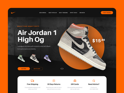 Nike Jordan - 鞋履产品登陆页面(Nike Jordan - Shoes Product Landing Page)