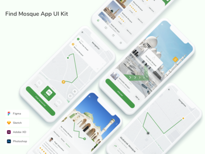 查找清真寺应用程序 UI 套件(Find Mosque App UI Kit)