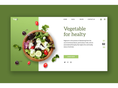 新鲜蔬菜英雄标题模板(Fresh Vegetable Hero Header Template)