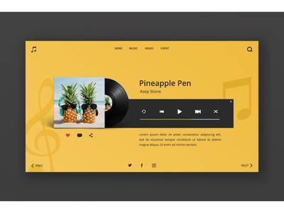 数字音乐英雄标题模板(Digital Music Hero Header Template)