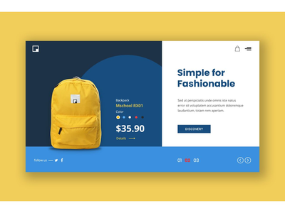 书包商店英雄标题模板(School Bag Store Hero Header Template)