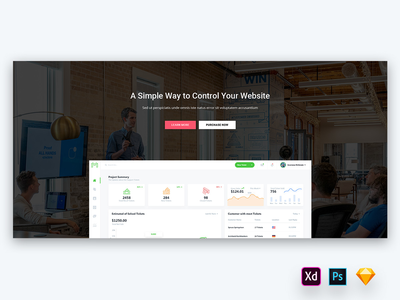 软件代理网站的英雄标题-02(Hero Header for Software Agency Websites-02)