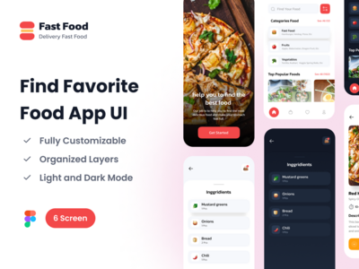 查找最喜欢的食物应用程序 UI(Find Favorite Food App Ui)