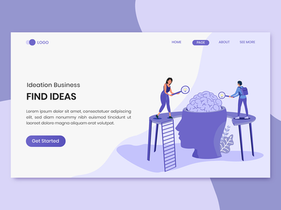 寻找创意 - 创意业务营销登陆页面(Find Ideas - Ideation Business Marketing Landing Page)