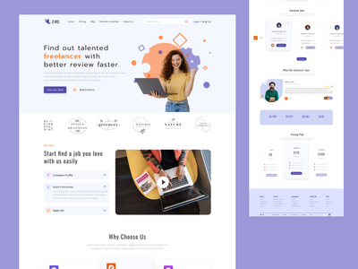 找出有才华的自由职业者登陆页面(Find out talented freelancer Landing page)