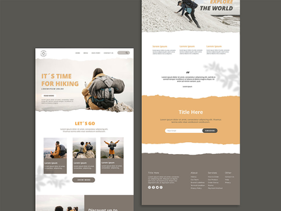 远足概念网页模板(hiking concept web template)