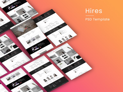 招聘企业主页 PSD Web 模板(Hires Business Homepage PSD Web Template)