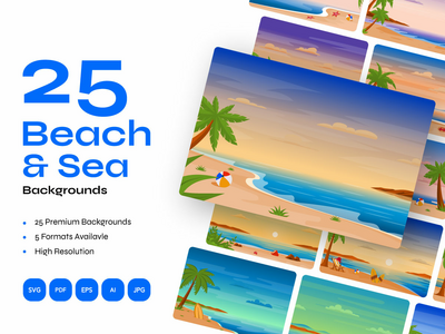 25个大海和海滩背景(25 Sea and Beach Backgrounds)