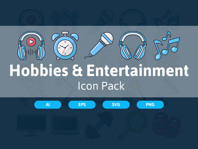 爱好和娱乐图标包(Hobbies & Ebtertainment Icon Pack)